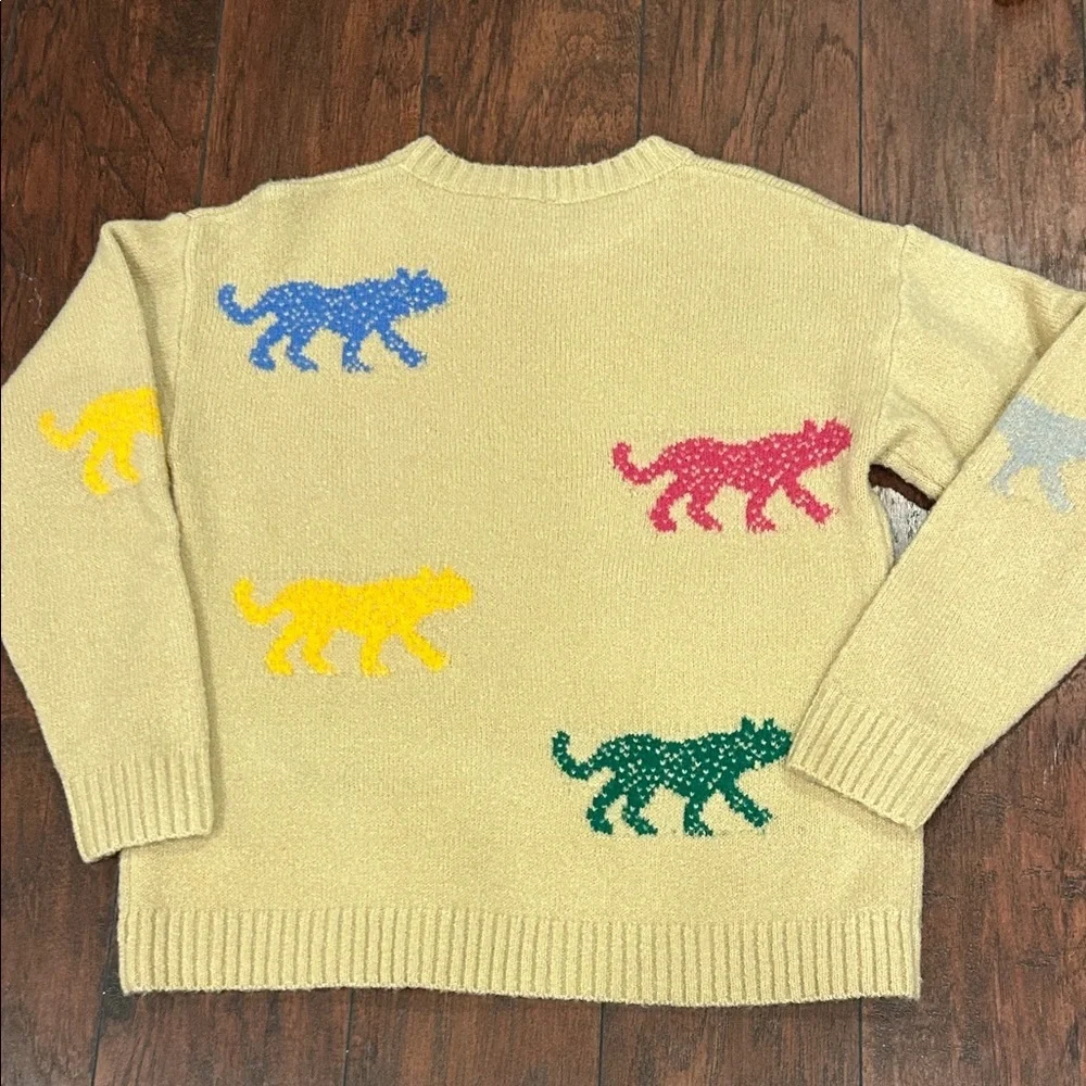 Colorful Cat Pattern Sweater - Picture 2 of 2